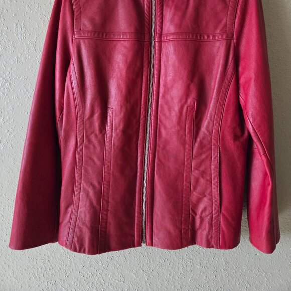 Red Leather Coat - Picture 6 of 6